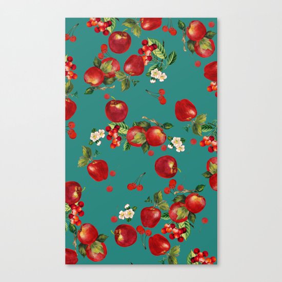 cherries and apples Canvas Print
