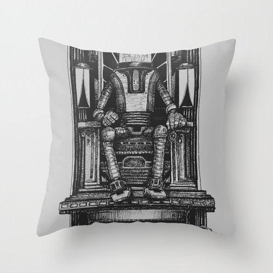 Pax Robota - B&W Throw Pillow