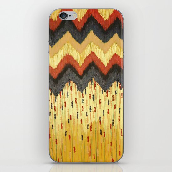 SHINE ON - Gold Glam Chevron Colorful Abstract Acrylic Pattern Painting Modern Home Decor Fine Art iPhone & iPod Skin