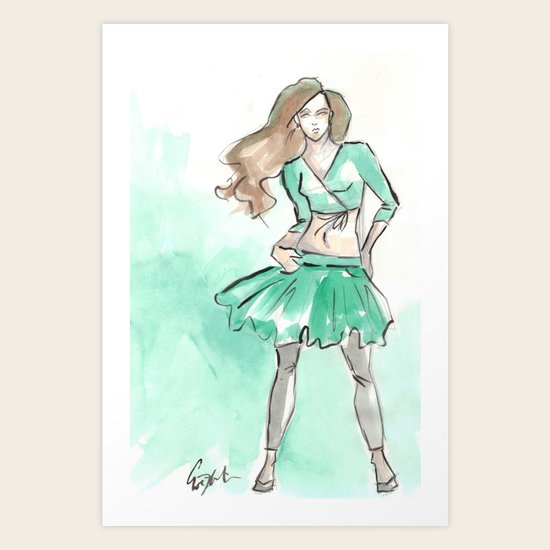 Yoga Frills Art Print