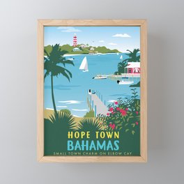 Hope Town Bahamas Travel Poster Framed Mini Art Print