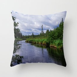Boundary Waters Entry Point Little Indian Sioux River Bed Throw Pillow