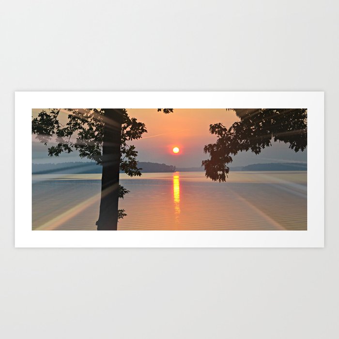 Sunset over Lake Gaston Art Print