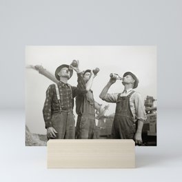 Farmers Drinking Beer, 1941. Vintage Photo Mini Art Print