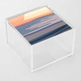 Ocean and Sun - Colorful Minimalistic Sunset Summer Vibes Design  Acrylic Box