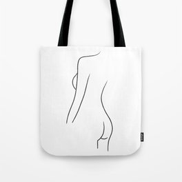 Fine Line Woman Body Back Drawing Tote Bag