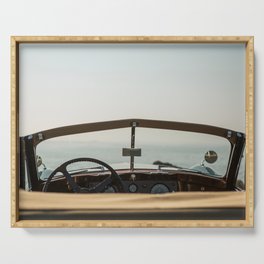 Classic car and ocean Serving Tray