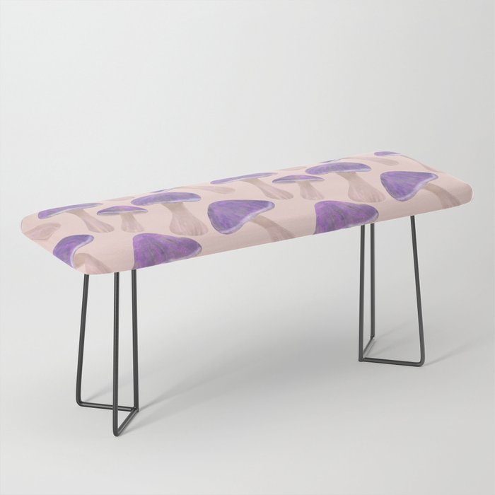 Purple Mushrooms Pattern  Bench