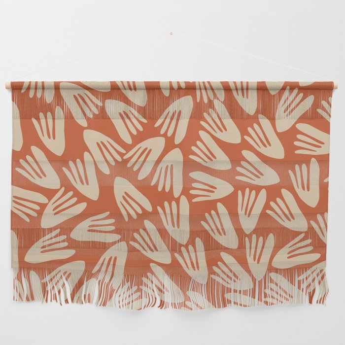 Papier Découpé Abstract Cutout Pattern in Mid Mod Burnt Orange and Beige Wall Hanging