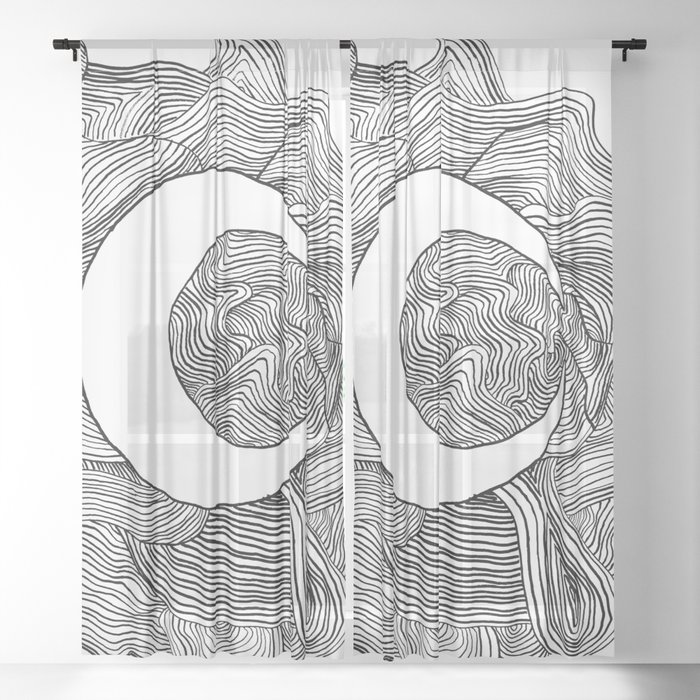 Moon Line Doodle Sheer Curtain