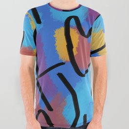 90s retro friends colourful party All Over Graphic Tee