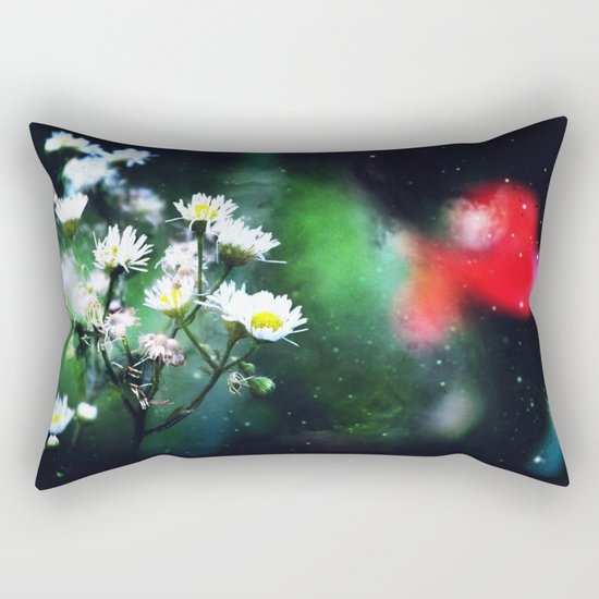 Flowers, My Heart And The Stars Rectangular Pillow