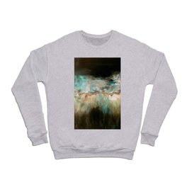 As Far As The Eye Can See Abstract Painting Aqua And Greige Crewneck Sweatshirt