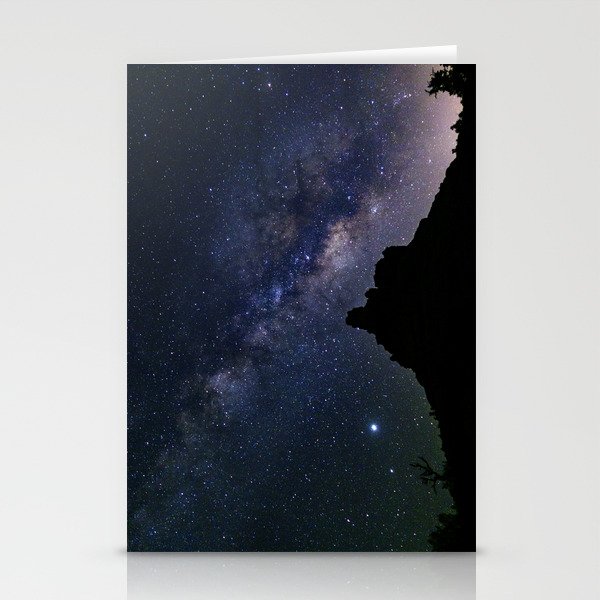 Milky Way Rising Over Bell Rock in Sedona Stationery Cards