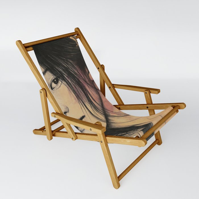 Stoic II | japanese woman with mandalas Sling Chair