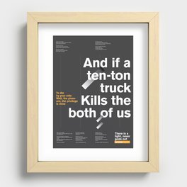 Grotesk Lyrics, Poster / The SMITHS - There's A Light That Never Goes Out Recessed Framed Print