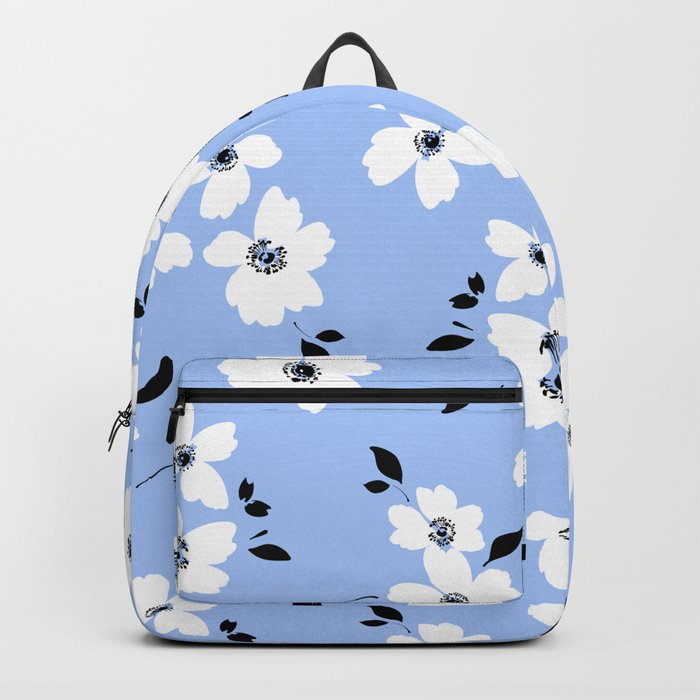 Black White Floral Backpack by Eilish Design Society6