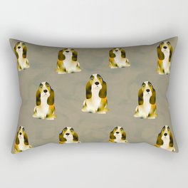basset hound breed dogs, pattern in digital drawing Rectangular Pillow
