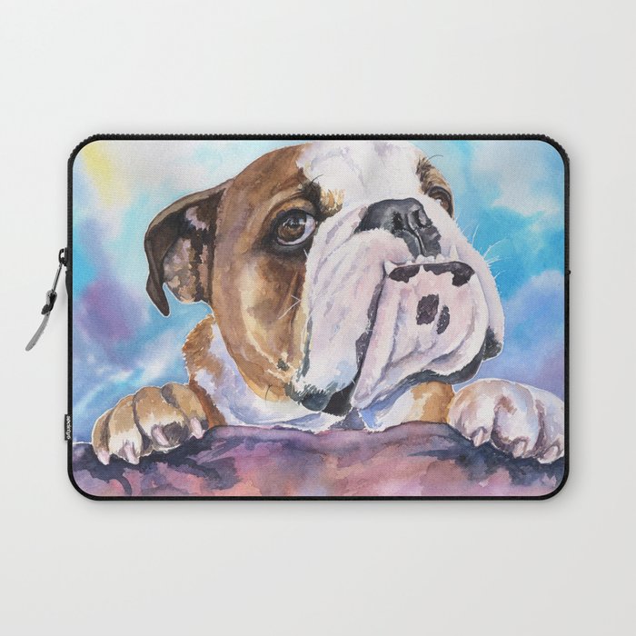 English Bulldog Watercolor | Pillow Cover | Dogs | Home Decor | Custom Dog Pillow | Dog Mom |Bulldog Laptop Sleeve