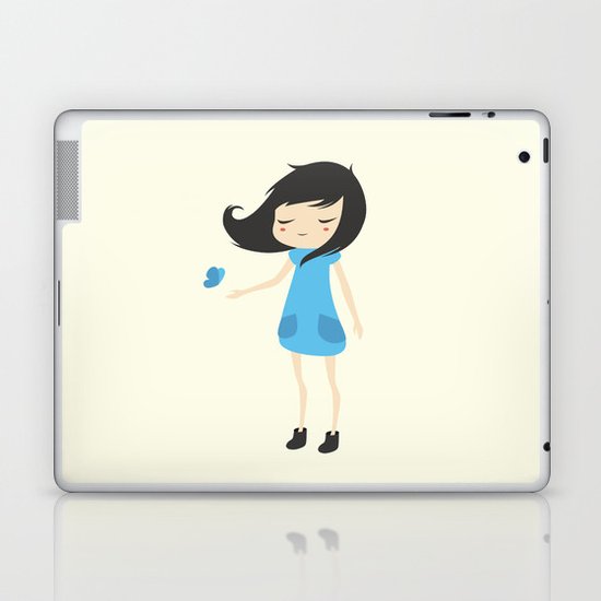 Girl and a Butterfly 2 Laptop & iPad Skin