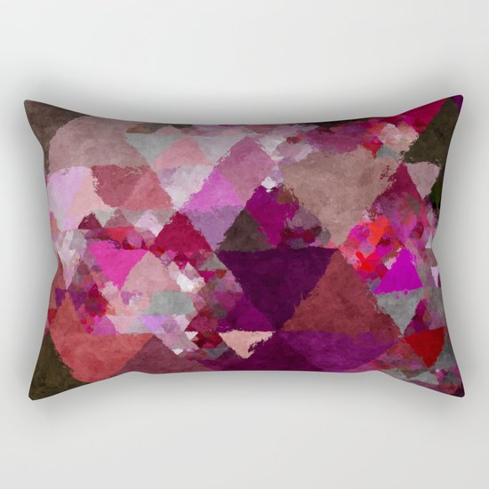 When the night comes- Dark red purple triangle pattern- Watercolor Illustration Rectangular Pillow