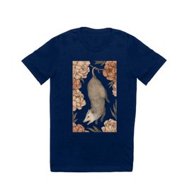 The Opossum and Peonies T Shirt | Flowers, Drawing, Rose, Floral, Graphite, Peony, Opossum, Roses, Flower, Curated 
