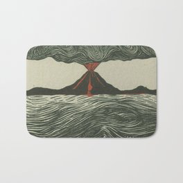 Volcano Woodcut Bath Mat