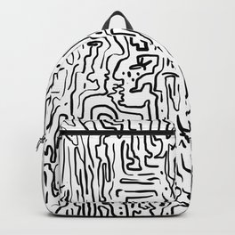 vaginal abstraction  Backpack | Drawing, Ink Pen, Abstract, Illustration, Typography, Black And White, Ink, Pattern, Colored Pencil, Street Art 