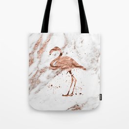 Rose gold marble - flamingo Tote Bag