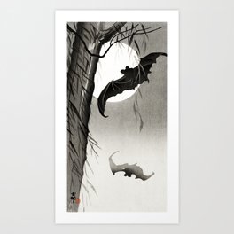 Bats Under the Full Moon by Ohara Koson Art Print