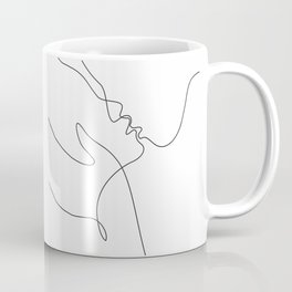 Line art drawing - minimalist kiss. Coffee Mug