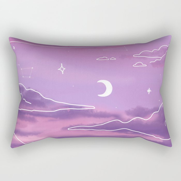 Purple Sunset View Rectangular Pillow
