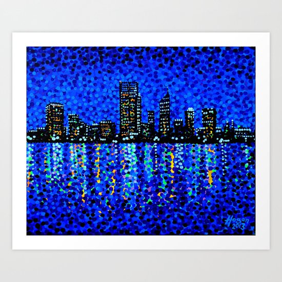 Perth Evening Blues Art Print