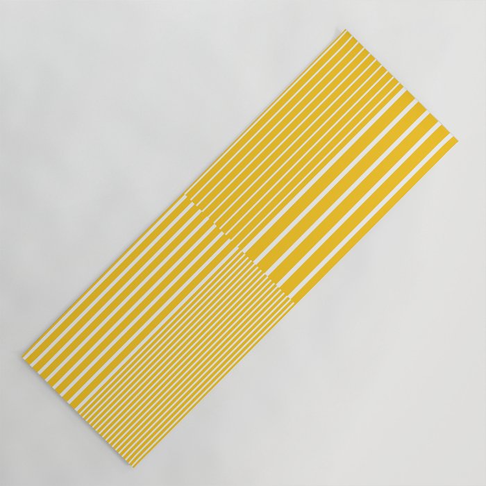 Stripes Pattern and Lines 3 in Mustard Yellow Yoga Mat