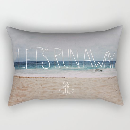 Let's Run Away | Sandy Beach, Hawaii Rectangular Pillow