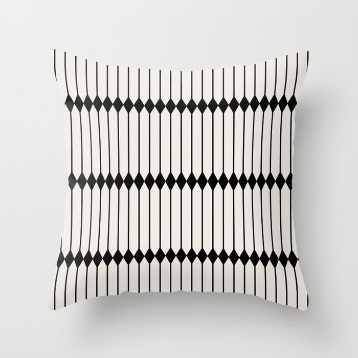 Minimal Geometric Pattern - Black Throw Pillow