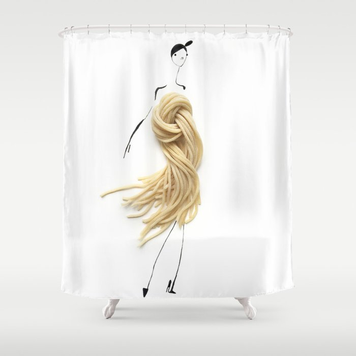 Edible Ensembles: Pasta Shower Curtain