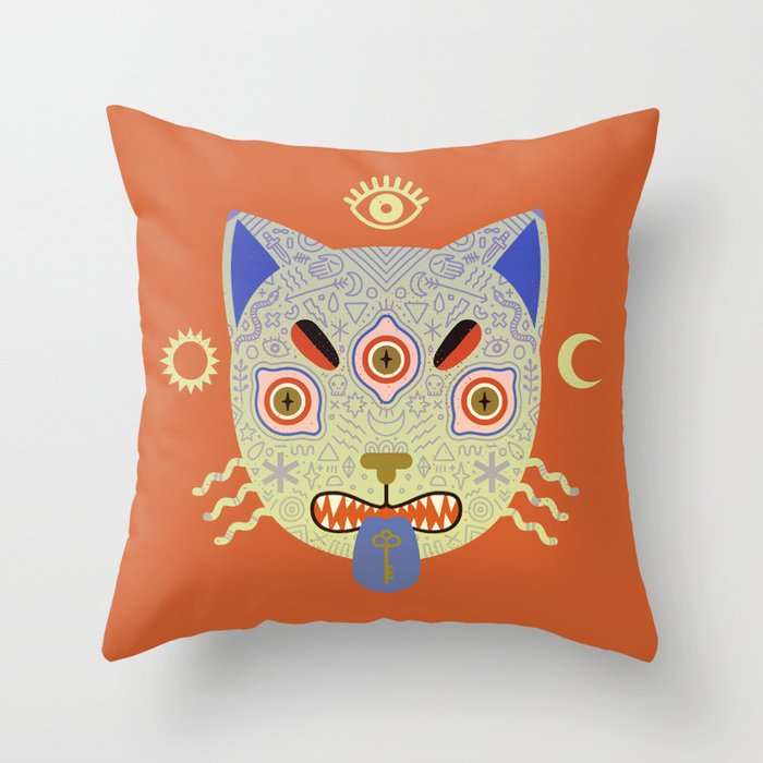 Mystic Cat Throw Pillow