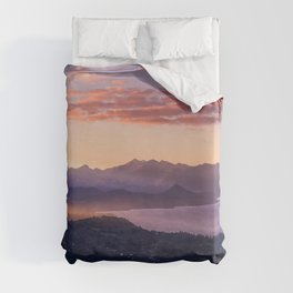 Argentina Photography - Beautiful Sunset Over The Argentine Harbor Duvet Cover