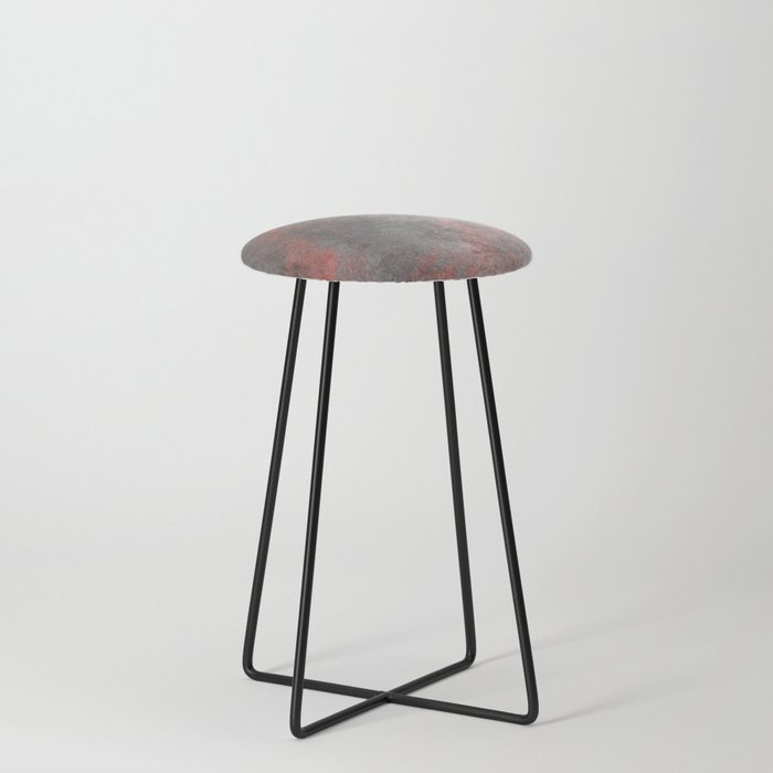 Abstract grey and red Counter Stool