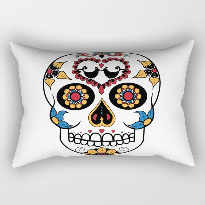 Mexican Sugar Skull Rectangular Pillow