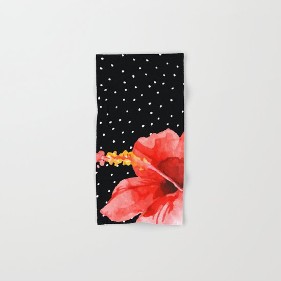 Tropical flower on dots Hand & Bath Towel
