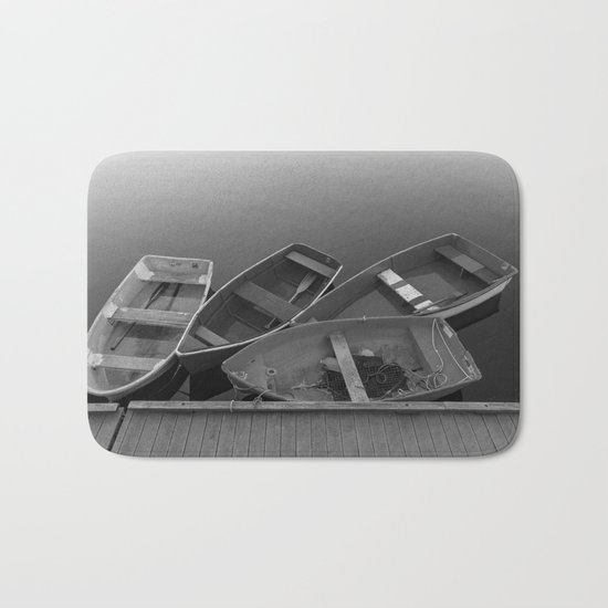 Four Skiffs B&W Bath Mat
