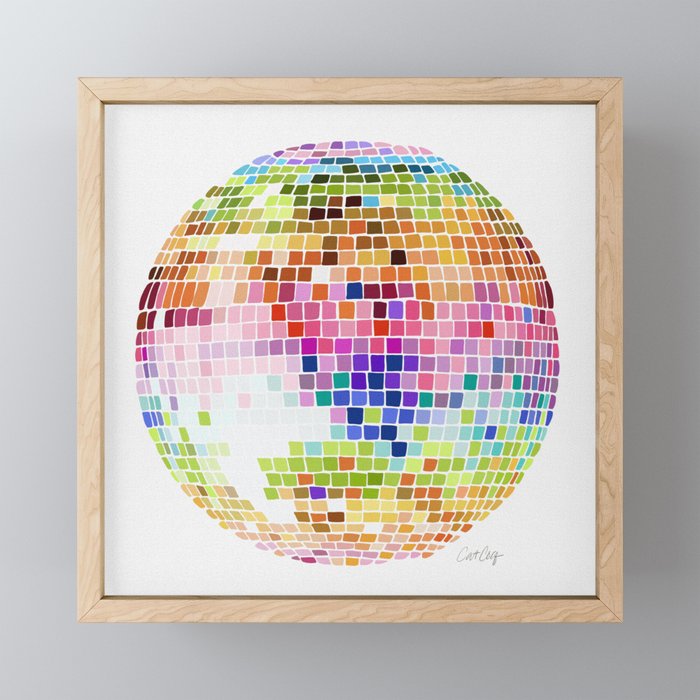 Disco Ball – Rainbow Framed Mini Art Print