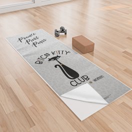 B K!TTY CLUB Sextonesque Atomic Cat Gray Yoga Mat Yoga Towel
