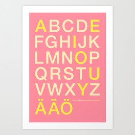 Helvetica Poster Pink Art Print