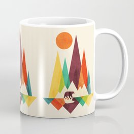Bear In Whimsical Wild Coffee Mug | Other, Curated, Painting, Vintage, Geometric, Abstract, Minimalism, Cubism, Bear, Colorful 