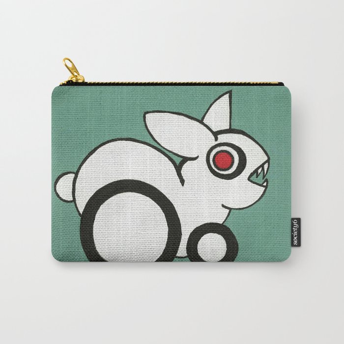 Red-Eye White Rabbit with Pointy Teeth Carry-All Pouch