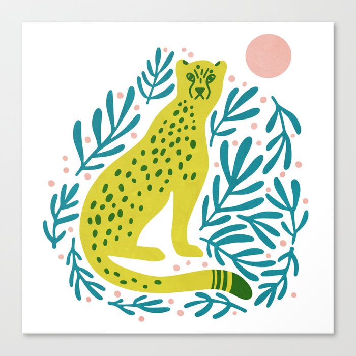Wild at Heart Cheetah in Yellow Canvas Print