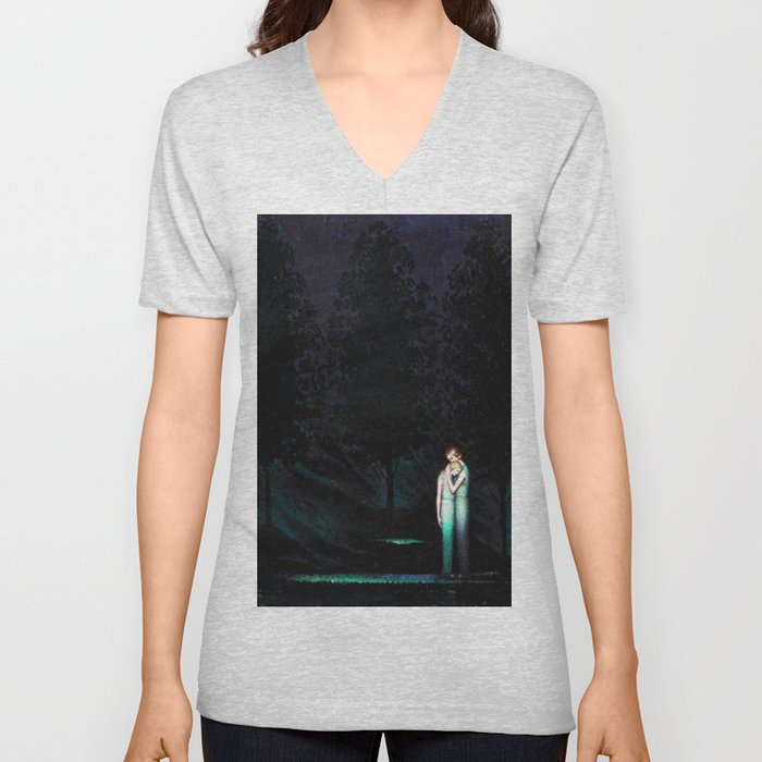The Kiss of Consolation, Mother and Daughter Portrait Painting by Boleslas Biegas V Neck T Shirt